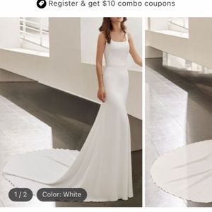 Ivory Simple Mermaid Wedding Dress